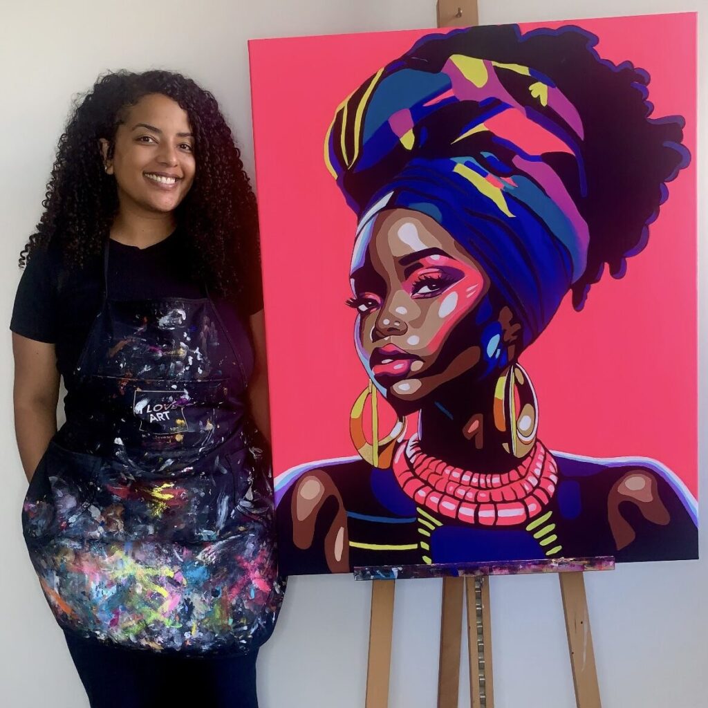 Black art, vibrant colors, artist